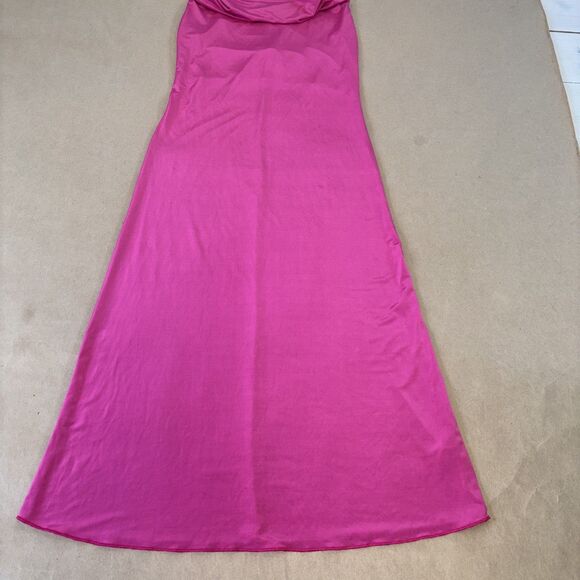 Sincerely Jules Small Barbie Pink Halter Strap Bodycon Long Party Cocktail Dress - Picture 3 of 6